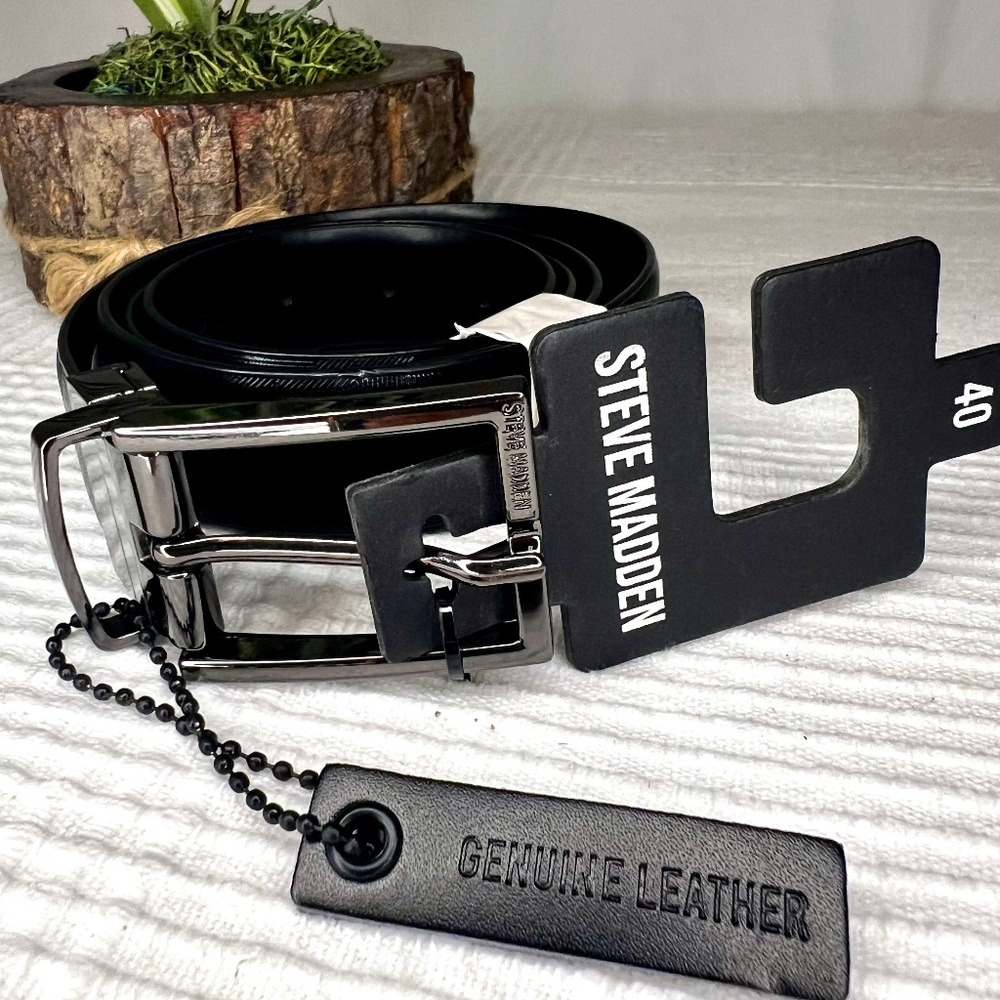 Steve Madden Men's Dress Casual Every Day Leather Belt, 40